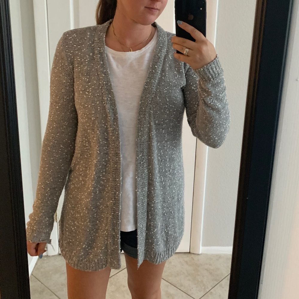 White and Grey Cardigan
